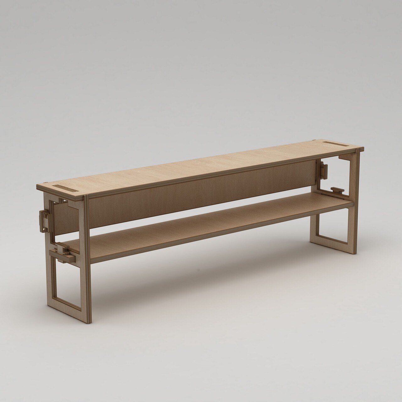 Comoda TV, Hanah Home, Linea, 220x70x38 cm, Placaj, Lemn natural - imagine 6